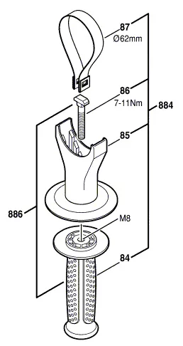 Poignée supplémentaire Ø62mm GBH 5-40 DCE / GBH 5-38 D